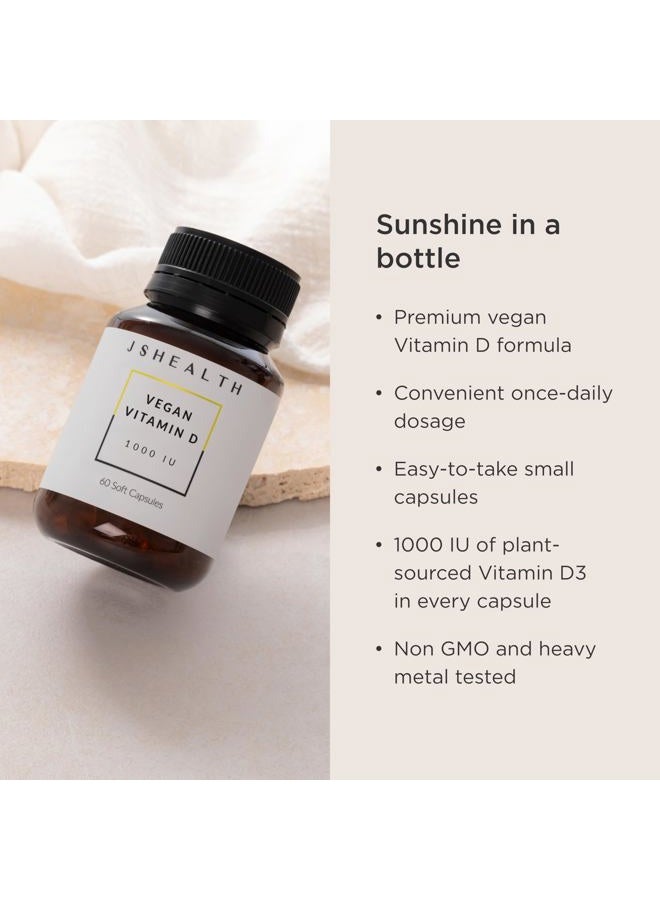 JSHealth Vitamin D3 1000iu Supplement for Healthy Muscle Function, Bone and Heart Health, and Immune Support - Image 2